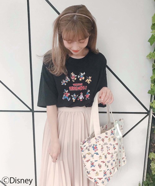 one after another NICE CLAUP（ワンアフターアナザーナイスクラップ）の「ミッキーマウス＆フレンズ/Tシャツ（Tシャツ/カットソー・レディース・オフホワイト/ブラック・FREE）」の13枚目の写真