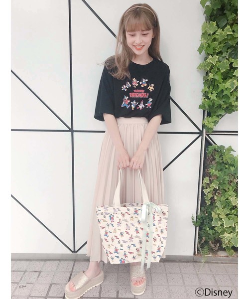 one after another NICE CLAUP（ワンアフターアナザーナイスクラップ）の「ミッキーマウス＆フレンズ/Tシャツ（Tシャツ/カットソー・レディース・オフホワイト/ブラック・FREE）」の14枚目の写真