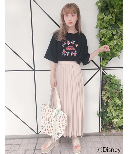 one after another NICE CLAUP（ワンアフターアナザーナイスクラップ）の「ミッキーマウス＆フレンズ/Tシャツ（Tシャツ/カットソー・レディース・オフホワイト/ブラック・FREE）」の15枚目の写真