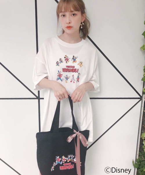 one after another NICE CLAUP（ワンアフターアナザーナイスクラップ）の「ミッキーマウス＆フレンズ/Tシャツ（Tシャツ/カットソー・レディース・オフホワイト/ブラック・FREE）」の16枚目の写真