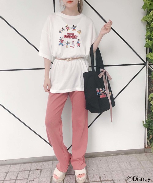 one after another NICE CLAUP（ワンアフターアナザーナイスクラップ）の「ミッキーマウス＆フレンズ/Tシャツ（Tシャツ/カットソー・レディース・オフホワイト/ブラック・FREE）」の18枚目の写真