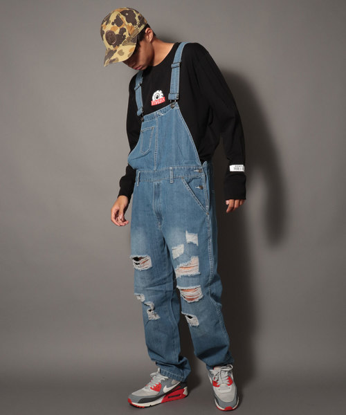 Jungle Storm(ジャングルストーム)の「【JUNGLE STORM】ダメージ加工オーバーオール(サロペット/オーバーオール・メンズ・ブルー/サックスブルー・FREE)」の16枚目の写真