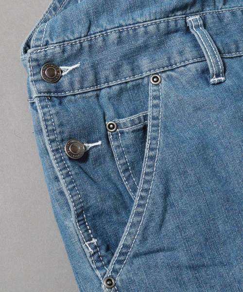 Jungle Storm(ジャングルストーム)の「【JUNGLE STORM】ダメージ加工オーバーオール(サロペット/オーバーオール・メンズ・ブルー/サックスブルー・FREE)」の13枚目の写真