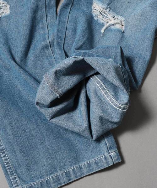 Jungle Storm(ジャングルストーム)の「【JUNGLE STORM】ダメージ加工オーバーオール(サロペット/オーバーオール・メンズ・ブルー/サックスブルー・FREE)」の14枚目の写真