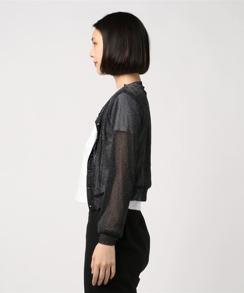 Luxe brille（リュクスブリエ）の「ラメ混ニットソー　カーデガン（カーディガン/ボレロ・レディース・ブラック/ベージュ/グレー・38）」の5枚目の写真