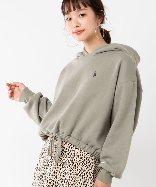 U.S. POLO ASSN.(ユーエスポロアッスン)の「∴WEGO/U.S. POLO ASSN.別注ドロストパーカー(パーカー・レディース・アイボリー/ネイビー/グリーン/ベージュ・FREE)」の3枚目の写真