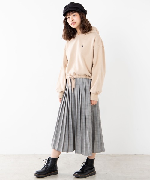 U.S. POLO ASSN.(ユーエスポロアッスン)の「∴WEGO/U.S. POLO ASSN.別注ドロストパーカー(パーカー・レディース・アイボリー/ネイビー/グリーン/ベージュ・FREE)」の9枚目の写真
