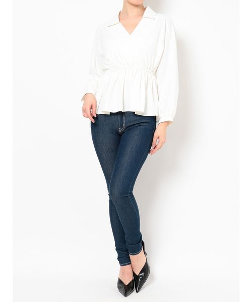 GYDA(ジェイダ)の「カシュクールペプラムトップス(シャツ/ブラウス・レディース・オフホワイト/ブラック/ベージュ・FREE)」の13枚目の写真