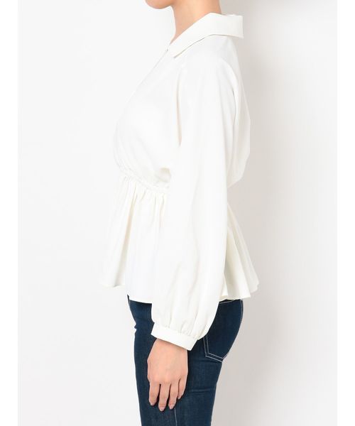 GYDA(ジェイダ)の「カシュクールペプラムトップス(シャツ/ブラウス・レディース・オフホワイト/ブラック/ベージュ・FREE)」の11枚目の写真