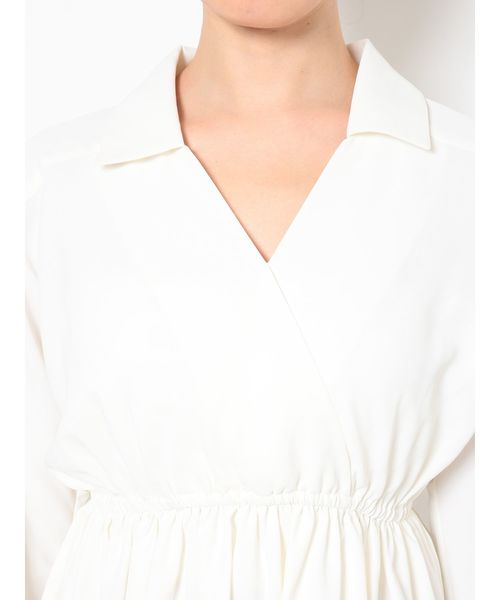 GYDA(ジェイダ)の「カシュクールペプラムトップス(シャツ/ブラウス・レディース・オフホワイト/ブラック/ベージュ・FREE)」の9枚目の写真