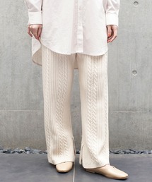 AMERICAN HOLIC | 【2020SS】ケーブルニットワイドパンツ＊(その他パンツ)