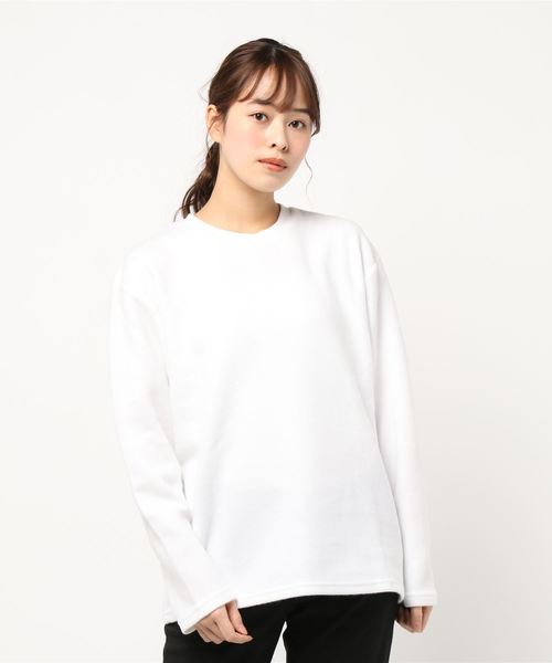TRAP/U （トラップユー）の「/ロングスリーブ クルーカットソー/（Tシャツ/カットソー・レディース・ホワイト/ブラック/ベージュ/カーキ・MEDIUM/LARGE）」の2枚目の写真