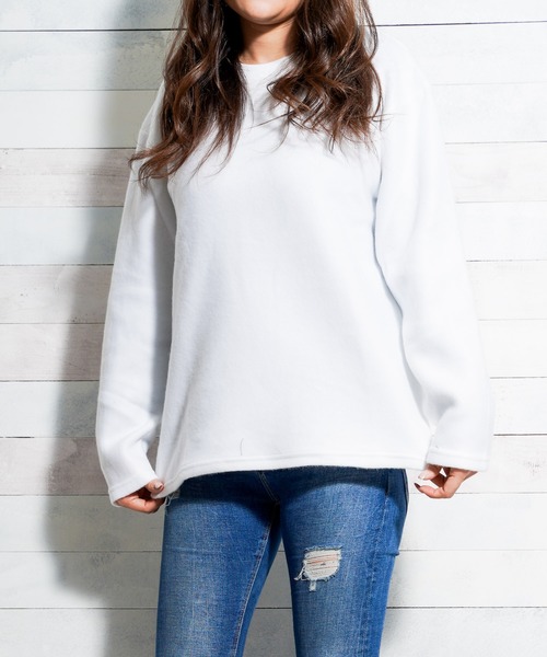 TRAP/U （トラップユー）の「/ロングスリーブ クルーカットソー/（Tシャツ/カットソー・レディース・ホワイト/ブラック/ベージュ/カーキ・MEDIUM/LARGE）」の11枚目の写真