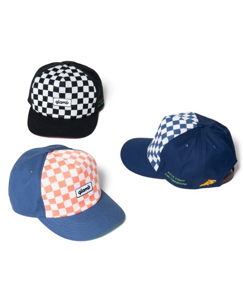 glamb(グラム)の「Checkered flag logo cap / チェッカーフラッグロゴキャップ(キャップ・メンズ・ネイビー/ブルー系その他/ブラック・FREE)」の12枚目の写真