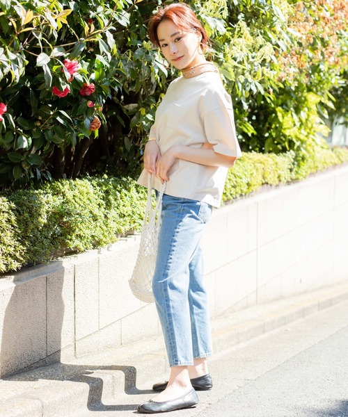 WEGO（ウィゴー）の「WEGO/USAコットンTシャツ（Tシャツ/カットソー・レディース・ホワイト/サックスブルー/ピンク/スミクロ/ライトベージュ・FREE）」の16枚目の写真