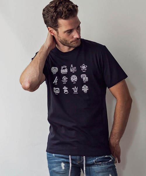 1piu1uguale3 RELAX（ウノピュウノウグァーレトレリラックス）の「1PIU1UGUALE3 RELAX(ウノピゥウノウグァーレトレ)JAPANモチーフTシャツ（Tシャツ/カットソー・メンズ・ホワイト/ブラック/ネイビー・S/M/L/XL/XXL）」の3枚目の写真