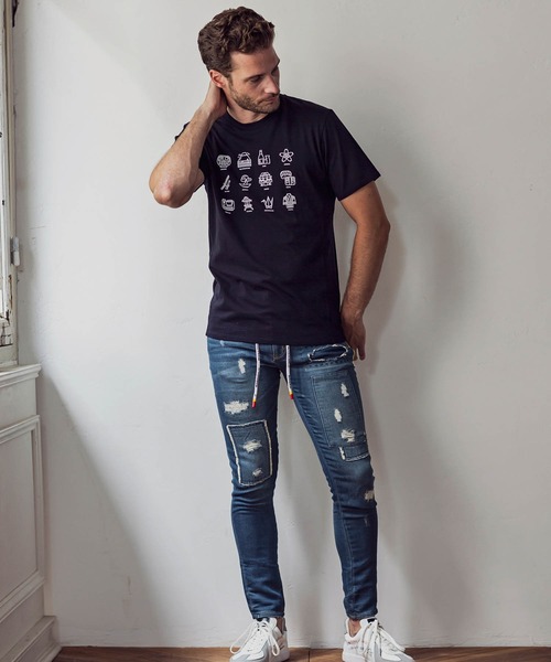 1piu1uguale3 RELAX（ウノピュウノウグァーレトレリラックス）の「1PIU1UGUALE3 RELAX(ウノピゥウノウグァーレトレ)JAPANモチーフTシャツ（Tシャツ/カットソー・メンズ・ホワイト/ブラック/ネイビー・S/M/L/XL/XXL）」の12枚目の写真