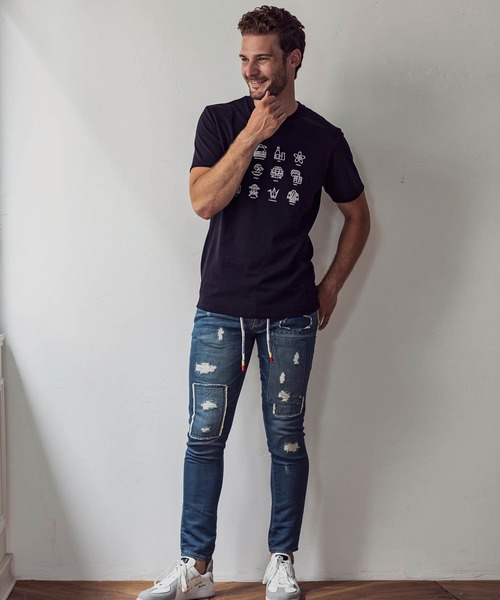 1piu1uguale3 RELAX（ウノピュウノウグァーレトレリラックス）の「1PIU1UGUALE3 RELAX(ウノピゥウノウグァーレトレ)JAPANモチーフTシャツ（Tシャツ/カットソー・メンズ・ホワイト/ブラック/ネイビー・S/M/L/XL/XXL）」の13枚目の写真