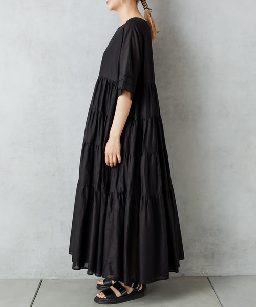 PUAL CE CIN（ピュアルセシン）の「ティアードワンピース（ワンピース・レディース・ブラック/ピンク/グレー/キャメル・FREE）」の10枚目の写真