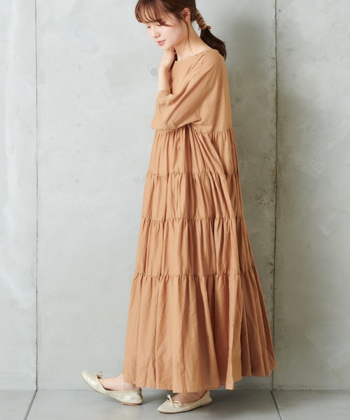 PUAL CE CIN（ピュアルセシン）の「ティアードワンピース（ワンピース・レディース・ブラック/ピンク/グレー/キャメル・FREE）」の21枚目の写真