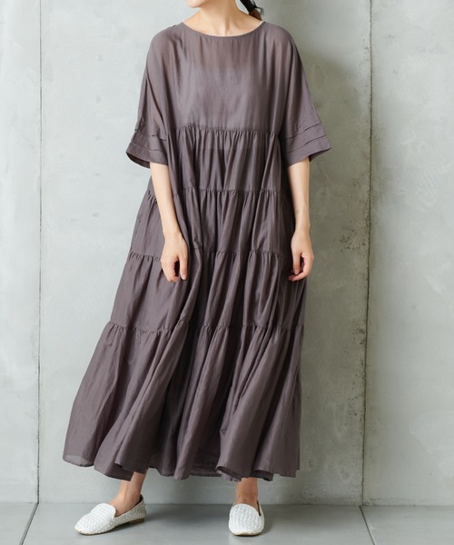 PUAL CE CIN（ピュアルセシン）の「ティアードワンピース（ワンピース・レディース・ブラック/ピンク/グレー/キャメル・FREE）」の17枚目の写真