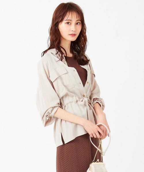 ANY SIS(エニィスィス)の「【Ray6月号掲載】レーヨンリネンサファリ ブラウス(シャツ/ブラウス・レディース・ブラウン系/ベージュ系/カーキ系・2)」の2枚目の写真