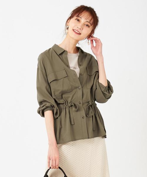 ANY SIS(エニィスィス)の「【Ray6月号掲載】レーヨンリネンサファリ ブラウス(シャツ/ブラウス・レディース・ブラウン系/ベージュ系/カーキ系・2)」の3枚目の写真