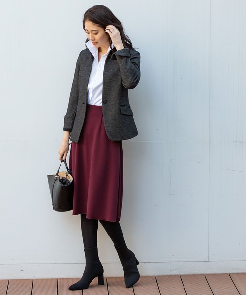 NARACAMICIE(ナラカミーチェ)の「先染めへリーンボーン胸元レース使い長袖ブラウス(シャツ/ブラウス・レディース・ホワイト/ライトグレー・SMALL/MEDIUM/LARGE)」の22枚目の写真