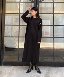 B00143 TODAYFULトゥデイフルDobbystripeスリットドレス B00143 TODAYFULトゥデイフルDobbystripeスリットドレス