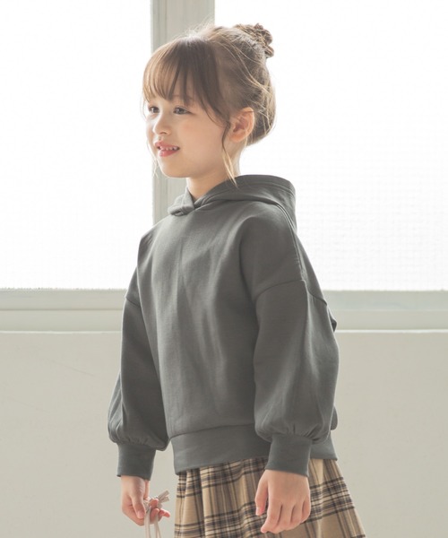 GLOBAL WORK（グローバルワーク）の「【キッズ】速乾DRYダンボールパーカー/918837（パーカー・キッズ・ライトパープル/オフホワイト/ダークグレー/グレー/チャコールグレー・130cm/120cm/110cm/140cm/100cm）」の4枚目の写真