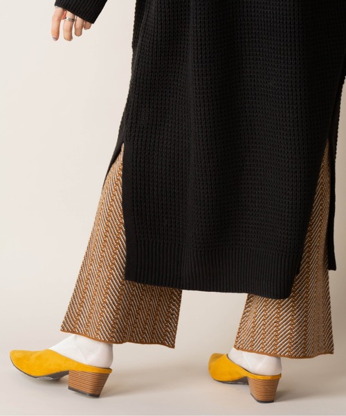 Mysa&Liina(ミーサリーナ)の「バックリボンワッフルニットワンピース(ワンピース・レディース・ブラック/オフホワイト/杢グレー・M)」の4枚目の写真