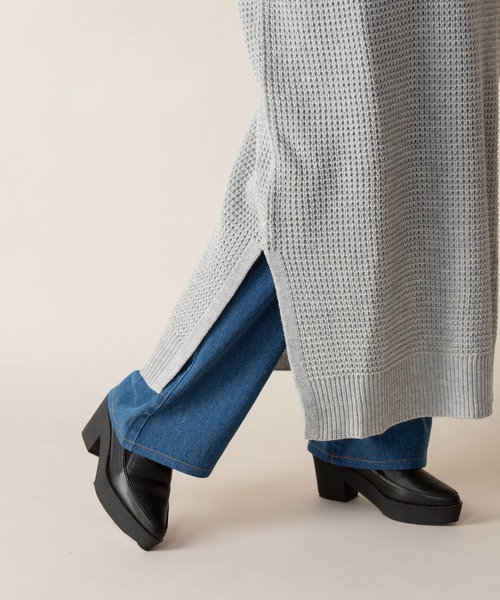 Mysa&Liina(ミーサリーナ)の「バックリボンワッフルニットワンピース(ワンピース・レディース・ブラック/オフホワイト/杢グレー・M)」の12枚目の写真