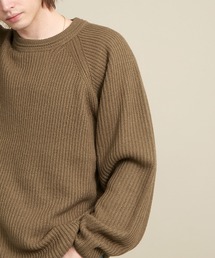オーバーサイズ畦編みラグランスリーブクルーネックニットプルオーバー (EMMA CLOTHES)
