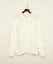 オーバーサイズ畦編みラグランスリーブクルーネックニットプルオーバー (EMMA CLOTHES)