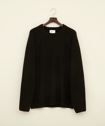 オーバーサイズ畦編みラグランスリーブクルーネックニットプルオーバー (EMMA CLOTHES)