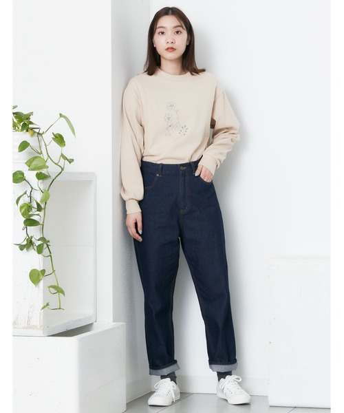 POU DOU DOU（プードゥドゥ）の「ストレートパンツ（その他パンツ・レディース・オフホワイト/インディゴブルー・4/3）」の3枚目の写真