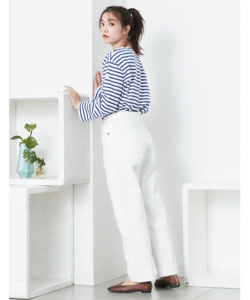 POU DOU DOU（プードゥドゥ）の「ストレートパンツ（その他パンツ・レディース・オフホワイト/インディゴブルー・4/3）」の9枚目の写真