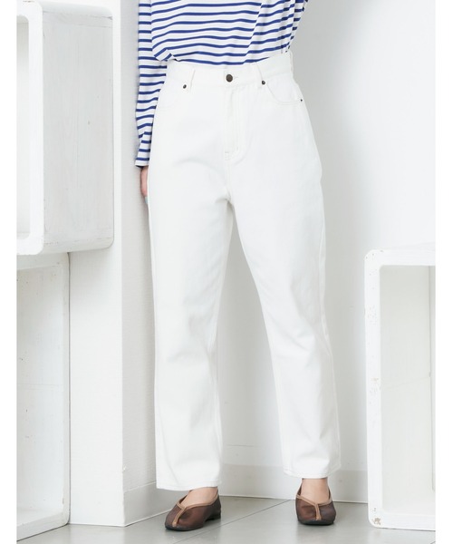 POU DOU DOU（プードゥドゥ）の「ストレートパンツ（その他パンツ・レディース・オフホワイト/インディゴブルー・4/3）」の10枚目の写真