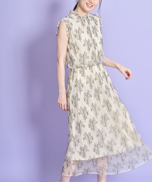 フリル付き総レースノースリーブワンピース ワンピース Tocco Closet トッコ クローゼット のファッション通販 Zozotown