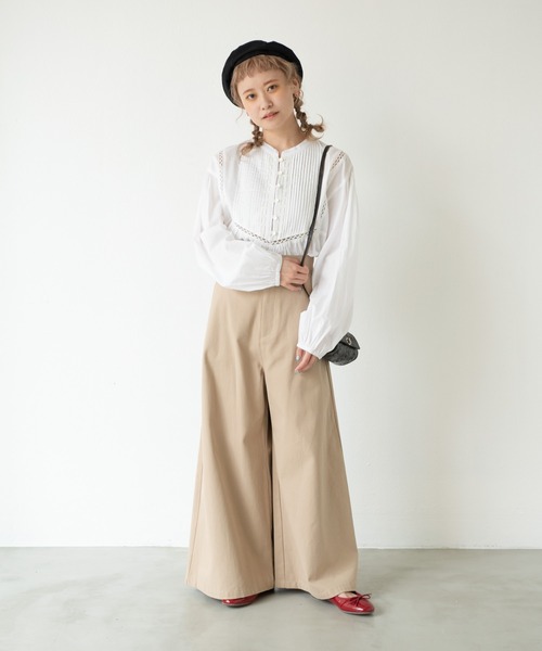 MERLOT（メルロー）の「ツイルバックタックワイドパンツ（チノパンツ・レディース・アイボリー/ベージュ・FREE）」の14枚目の写真