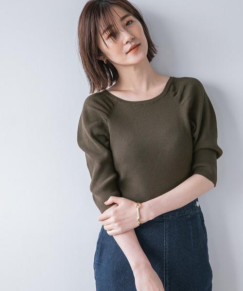 J6250美品フェンディ レザー切替ローゲージドライバーズニット