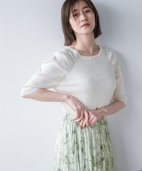 A part by（アパートバイ）の「14Gギャザークルーニット6S