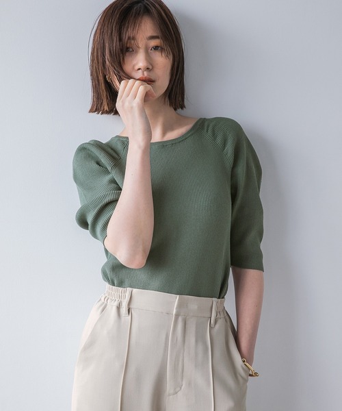 A part by（アパートバイ）の「14Gギャザークルーニット6S