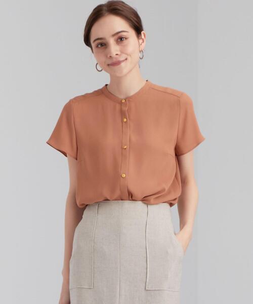 green label relaxing（グリーンレーベルリラクシング）の「CB バンドカラー フレンチ ブラウス（シャツ/ブラウス・レディース・ライトグレー/ライトブルー/その他1/シャーベット・FREE）」の3枚目の写真