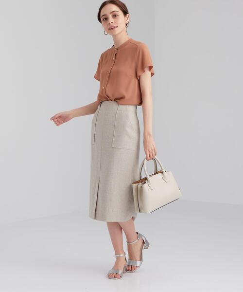 green label relaxing（グリーンレーベルリラクシング）の「CB バンドカラー フレンチ ブラウス（シャツ/ブラウス・レディース・ライトグレー/ライトブルー/その他1/シャーベット・FREE）」の14枚目の写真