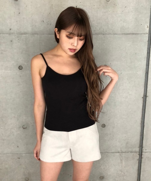 ENVYM（アンビー）の「バックオープンキャミ（キャミソール・レディース・ホワイト/ブラック・FREE）」の8枚目の写真