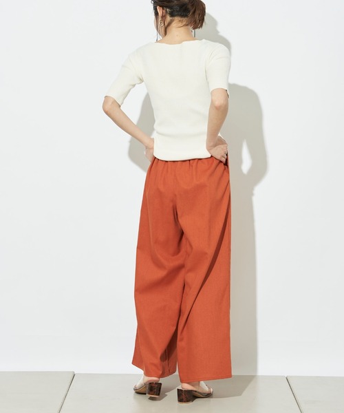 prose verse（プロズヴェール）の「ボートネック半袖リブニットプルオーバー（ニット/セーター・レディース・ブラック/パープル/アイボリー/グレイッシュベージュ/ライム・ﾌﾘ-）」の7枚目の写真