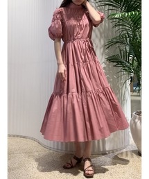 SNIDEL | ボリュームコットンロングワンピース(ワンピース)