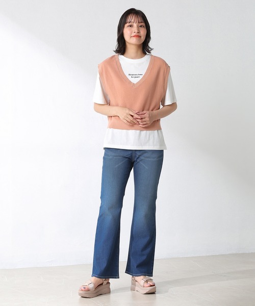 Honeys(ハニーズ)の「デニムフレアパンツ(デニムパンツ・レディース・ホワイト/ブルー/ライトインディゴブルー・S/M/L)」の15枚目の写真