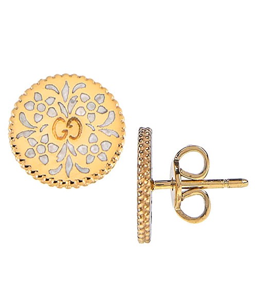 GUCCI（グッチ）の「GUCCI GG BLOOMS グッチ ゴールド ピアス（ピアス（両耳用）・レディース・イエローゴールド/ホワイトゴールド・ONE SIZE）」の5枚目の写真